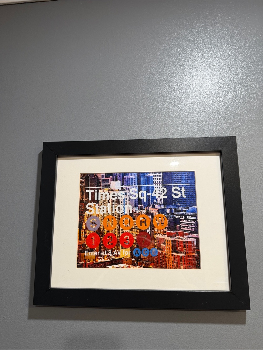 Framed Times Square 42 St Station Wall Art - Black Frame